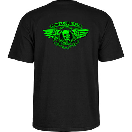 Powell T-Shirt Winged Ripper Ss Blacklight Green