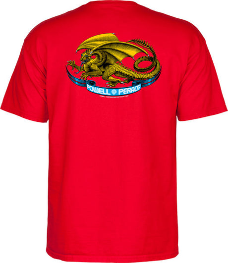 Powell T-Shirt Youth Oval Dragon Ss Red