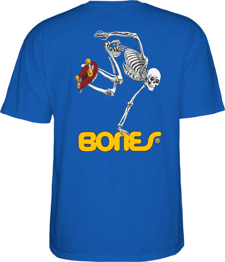 Powell T-Shirt Youth Skateboard Skeleton Ss Royal