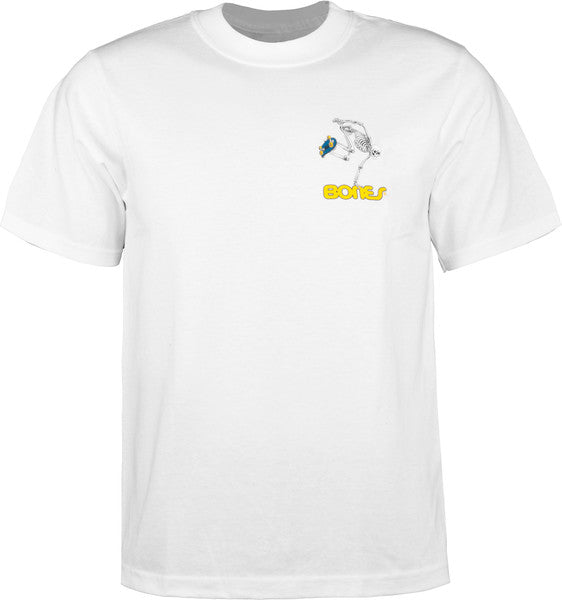 Powell T-Shirt Youth Skateboard Skeleton Ss White