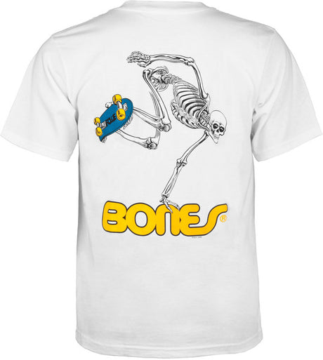 Powell T-Shirt Youth Skateboard Skeleton Ss White