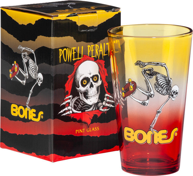 Verre Powell Peralta Skateboard Skeleton Yellow Red Fade