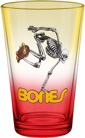 Verre Powell Peralta Skateboard Skeleton Yellow Red Fade