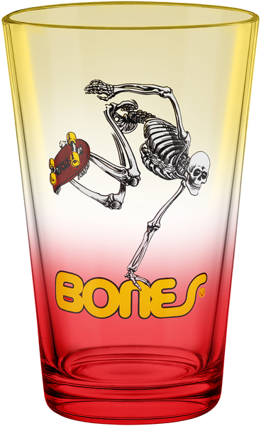 Verre Powell Peralta Skateboard Skeleton Yellow Red Fade