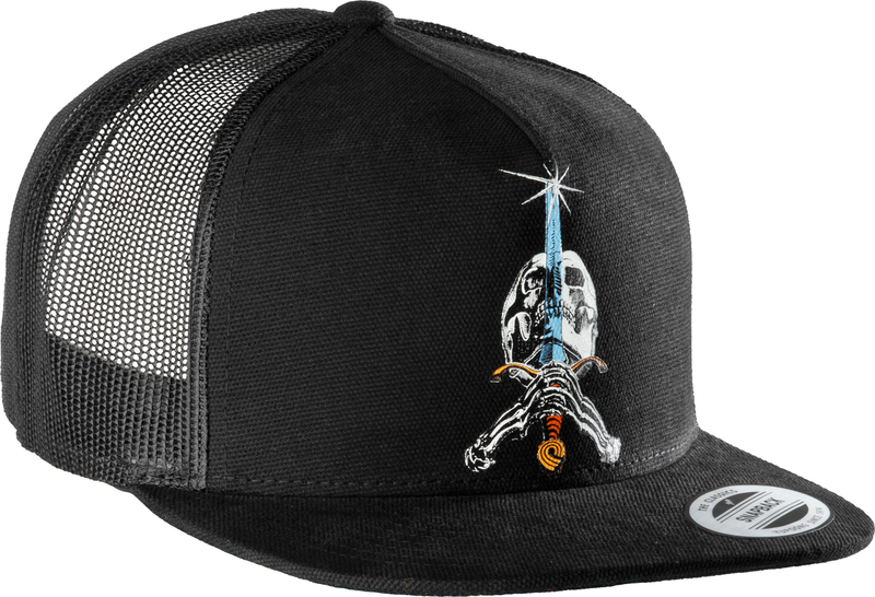 Powell Cap Skull & Sword Trucker Black