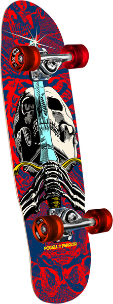 Powell Complete Cruiser Skull & Sword Mini Navy Red