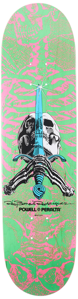 Powell Deck Ps Skull & Sword Pink Green