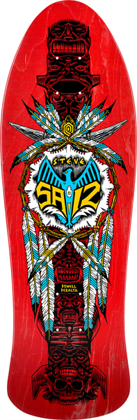 Planche de skateboard Powell Peralta Reissue Steve Saiz Totem Red Veneer 10"