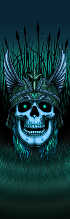 Powell Grip Plaque Anderson Skull Green