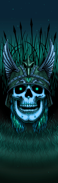 Powell Grip Plaque Anderson Skull Green