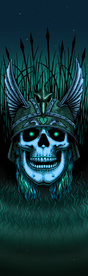 Powell Grip Plaque Anderson Skull Green