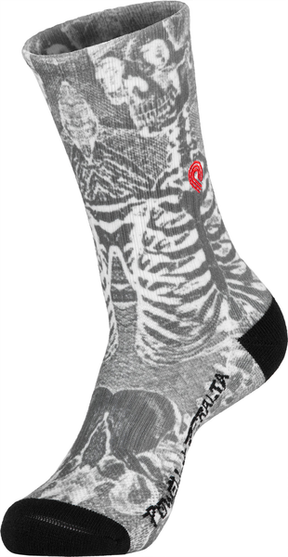 Powell Socks Skeleton Print Ppp Emb Charcoal