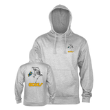 Powell Sweat Skateboard Skeleton Hood Gray Heather