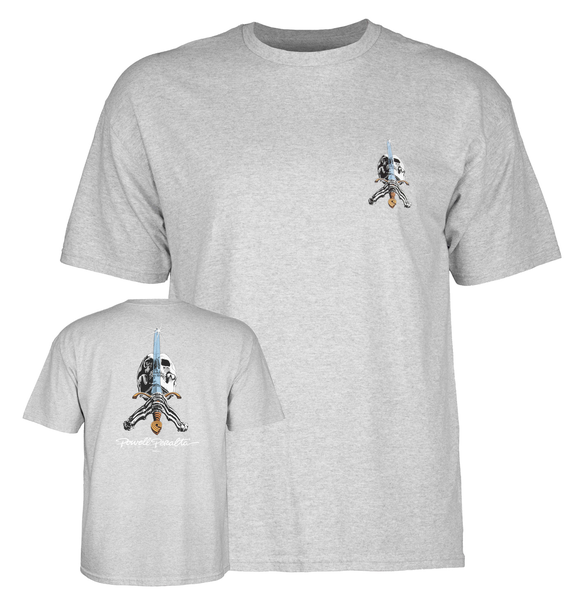 Powell T-Shirt Skull & Sword Ss Grey