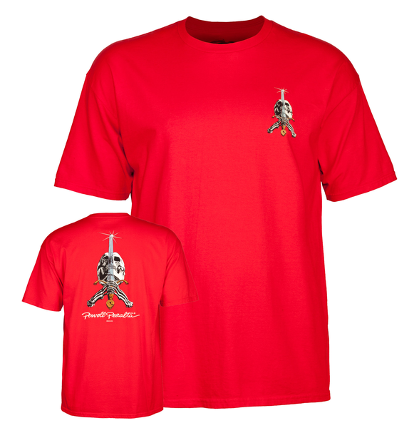 Powell T-Shirt Skull & Sword Ss Red