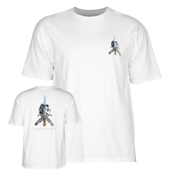 Powell T-Shirt Skull & Sword Ss White