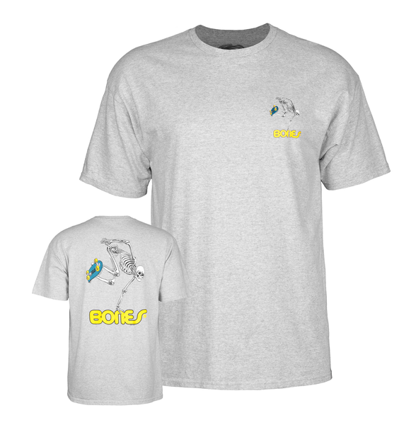 Powell T-Shirt Skateboard Skeleton Ss Gray