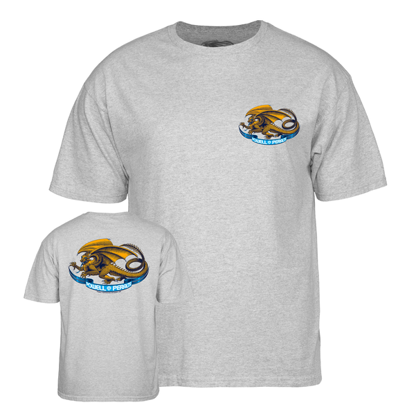 Powell T-Shirt Oval Dragon Ss Gray