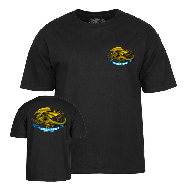 Powell T-Shirt Oval Dragon Ss Black