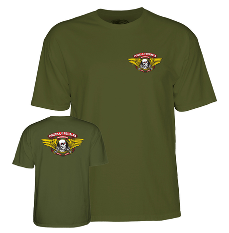 Powell T-Shirt Winged Ripper Ss Military Green