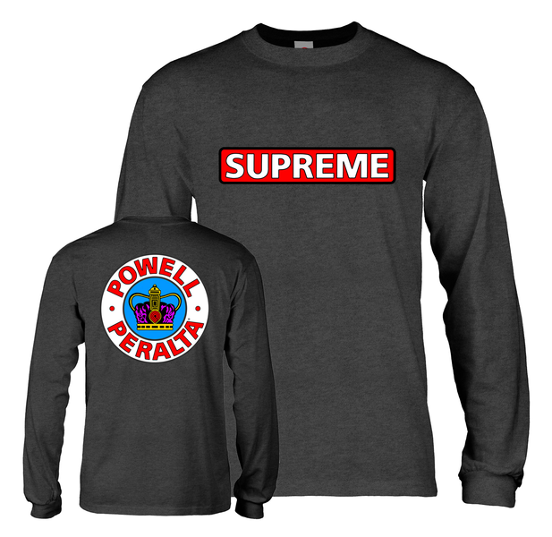 Powell T-Shirt Supreme Ls Charcoal Heather
