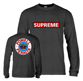 Powell T-Shirt Supreme Ls Charcoal Heather