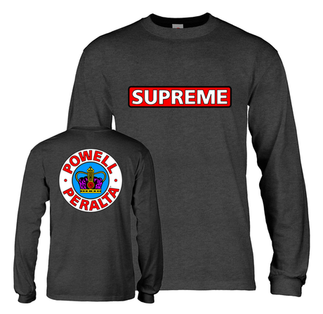 Powell T-Shirt Supreme Ls Charcoal Heather