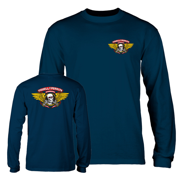 Powell T-Shirt Winged Ripper Ls Navy