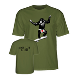 Powell T-Shirt Skate Chimp Ss Military Green