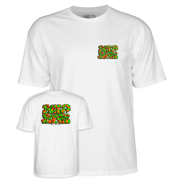 Powell T-Shirt Rat Bones Graffiti Ss White