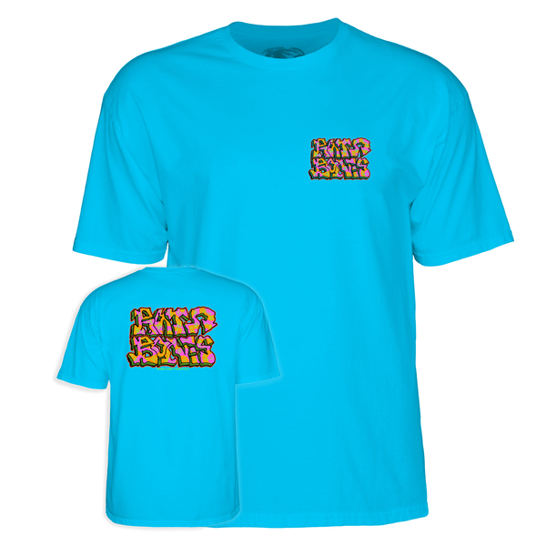Powell T-Shirt Rat Bones Graffiti Ss Turquoise