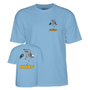 Powell T-Shirt Skateboard Skeleton Ss Baby Blue