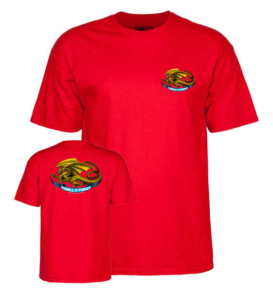 Powell T-Shirt Youth Oval Dragon Ss Red