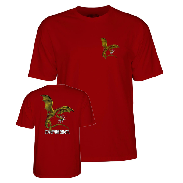 Powell T-Shirt Dragons Logo Ss Garnet
