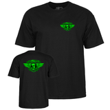 Powell T-Shirt Winged Ripper Ss Blacklight Green