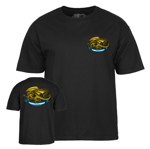 Powell T-Shirt Youth Oval Dragon Ss Navy