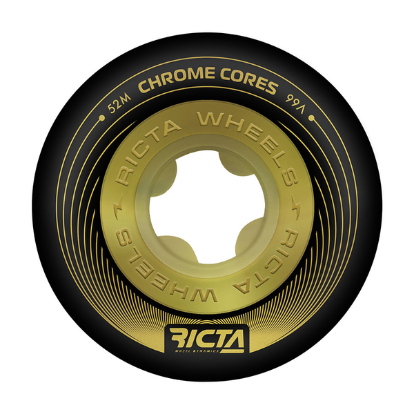 Ricta Wheels (Jeu De 4) 52Mm Chrome Core Black Gold 99A