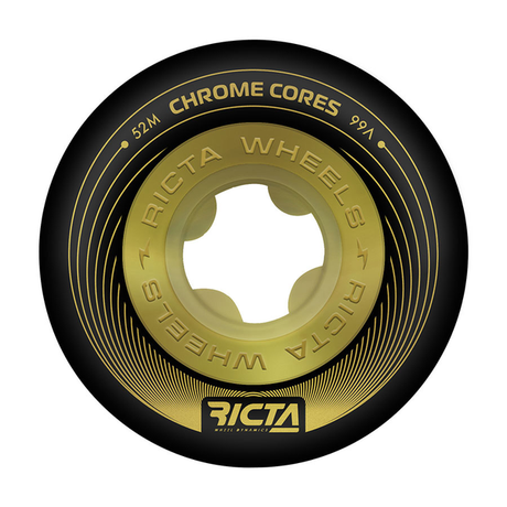 Ricta Wheels (Jeu De 4) 52Mm Chrome Core Black Gold 99A