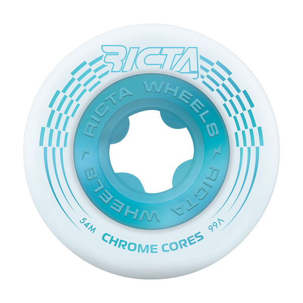 Ricta Wheels (Jeu De 4) 54Mm Chrome Core White Teal 99A