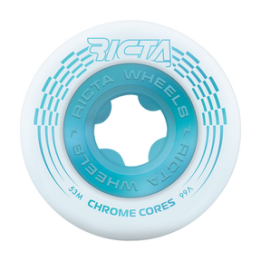Ricta Wheels (Jeu De 4) 53Mm Chrome Core White Teal 99A