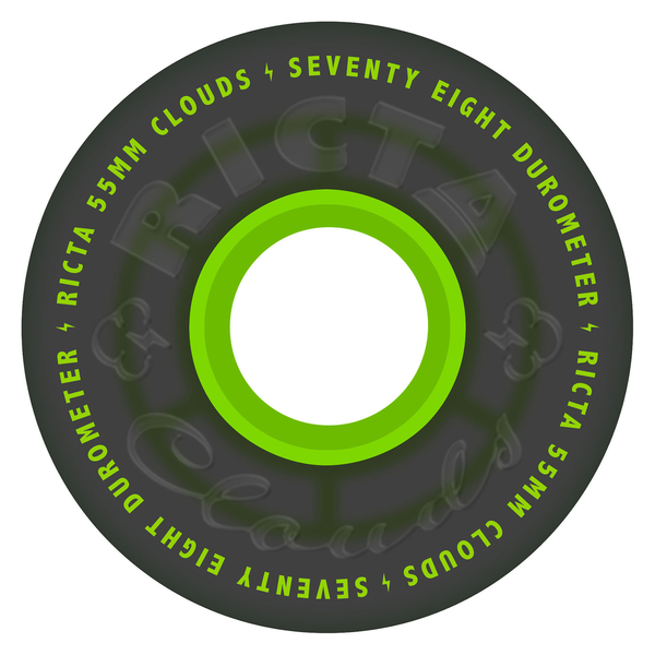Ricta Wheels (Jeu De 4) 55Mm Clouds Transparent Blk Grn 78A