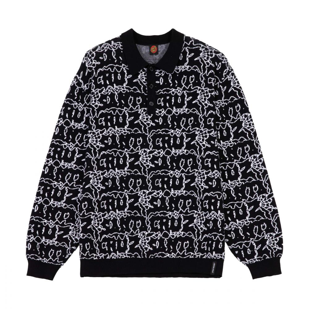 Sweat col rond Santa Cruz Donnie Knit Polo Black Web
