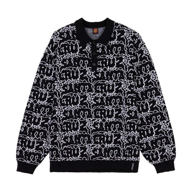Sweat col rond Santa Cruz Donnie Knit Polo Black Web