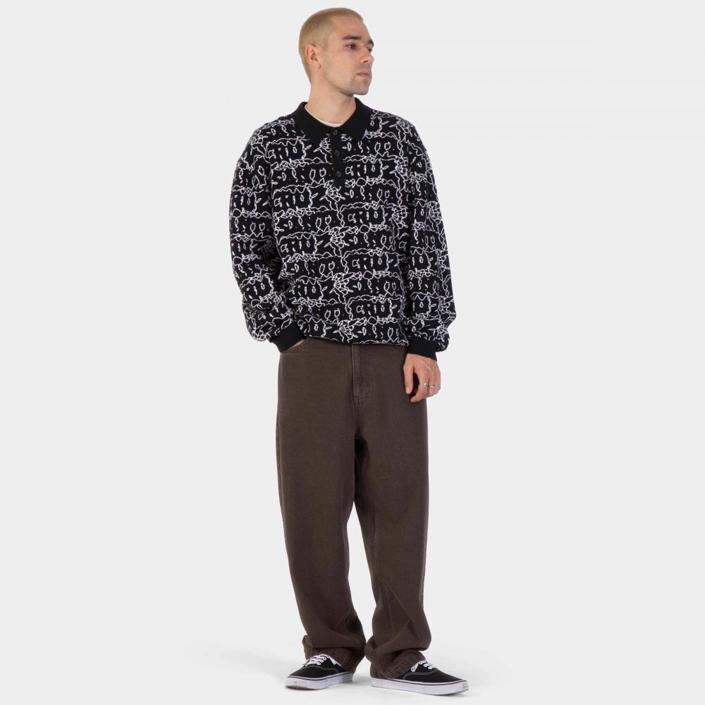 Sweat col rond Santa Cruz Donnie Knit Polo Black Web