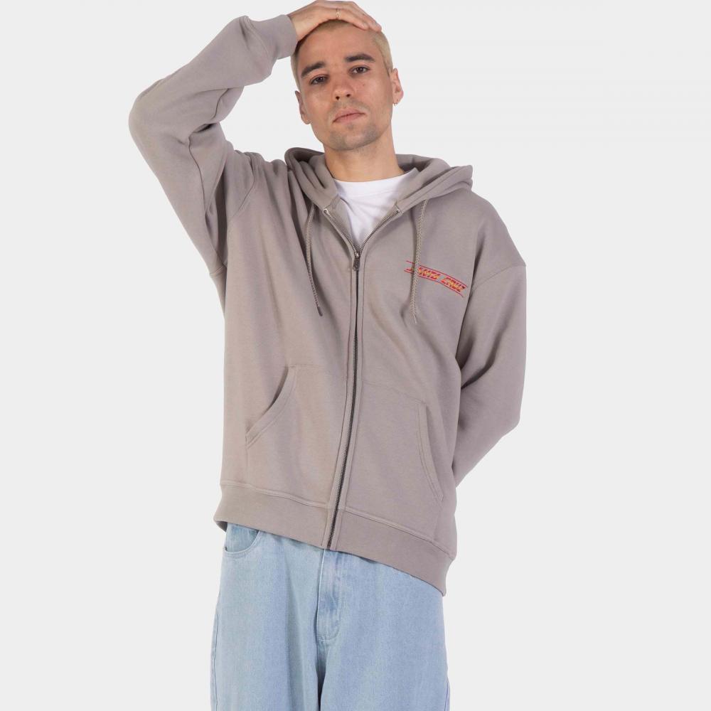 Sweat zippé à capuche Santa Cruz Classic Strip Fade Warm Grey