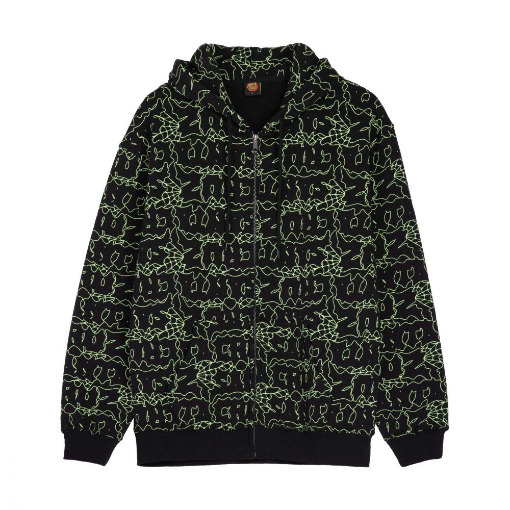 Sweat zippé à capuche Santa Cruz Punk Web Black / Green Web