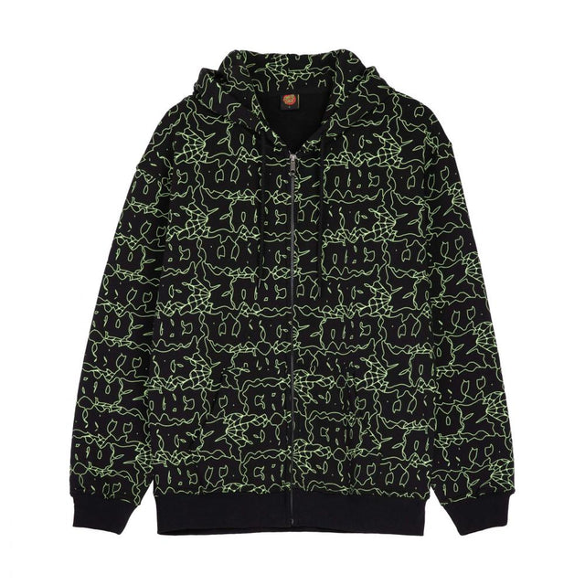 Sweat zippé à capuche Santa Cruz Punk Web Black / Green Web
