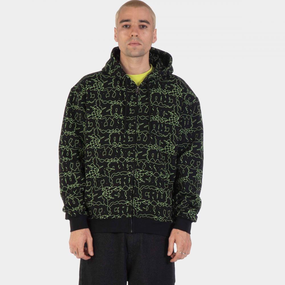 Sweat zippé à capuche Santa Cruz Punk Web Black / Green Web