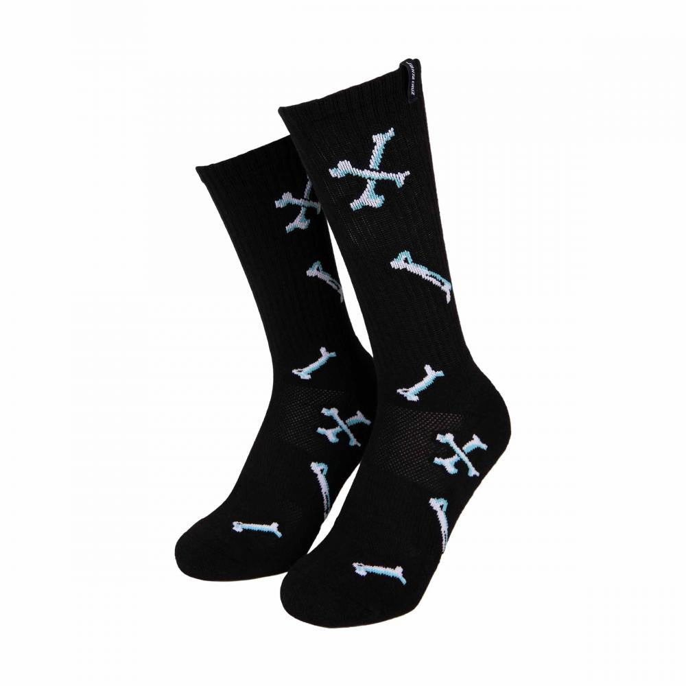 Chaussettes Santa Cruz Salba Bones Sock (2 Pack) Black & White