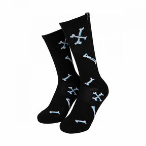 Chaussettes Santa Cruz Salba Bones Sock (2 Pack) Black & White